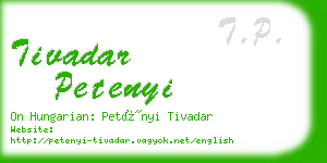 tivadar petenyi business card